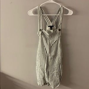 Forever 21 navy blue and white striped romper